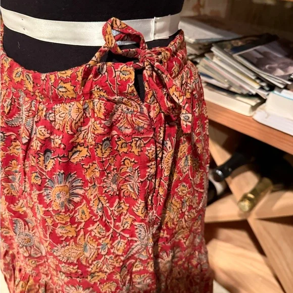 Bohemian Floral Red Skirt - Picture 4 of 7